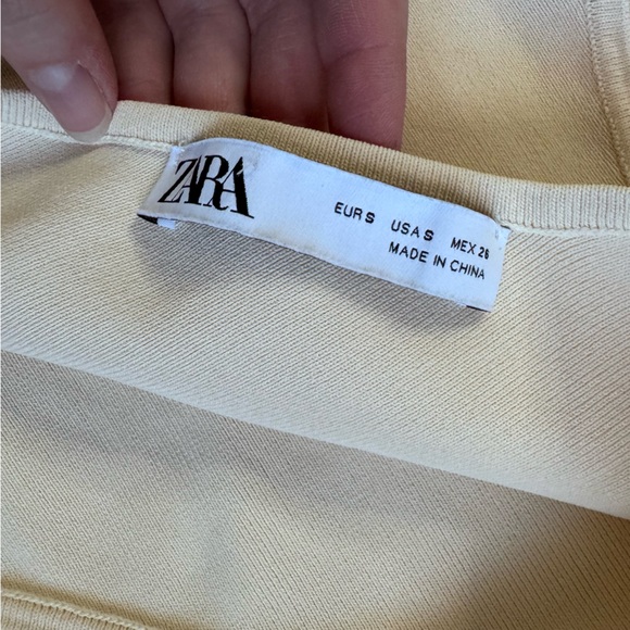 Zara Cream Cutout Midi Dress Blogger Favorite One Shoulder Size Small - Picture 5 of 8